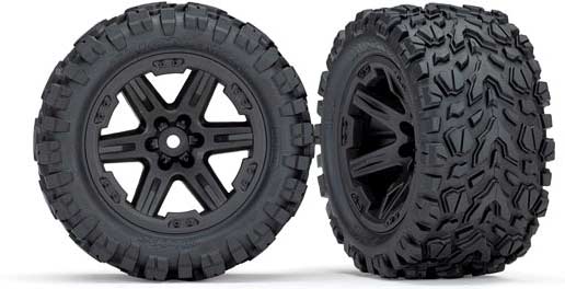 Tires & wheels, assembled, glued (2.8") (RXT black wheels, Talon Extreme tires, foam inserts) (2) (TSM rated)